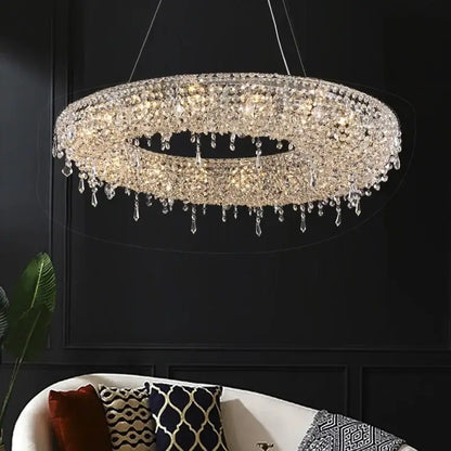 Modern luxury crystal chandelier dining room pendant light