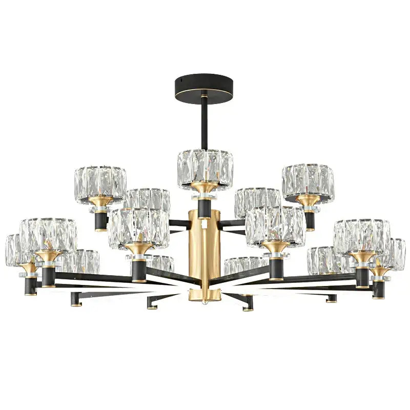 Modern black & gold crystal chandelier for living room