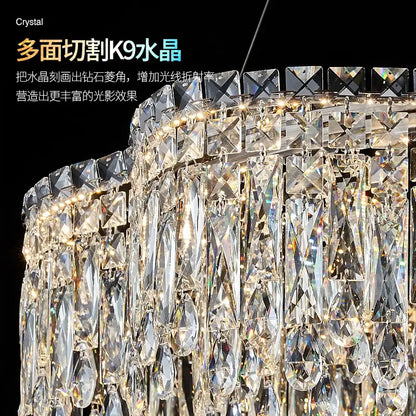 Modern luxury crystal chandelier – dining room cascading light
