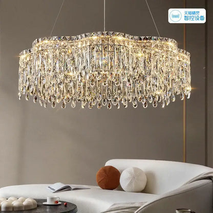 Modern luxury crystal chandelier – dining room cascading light