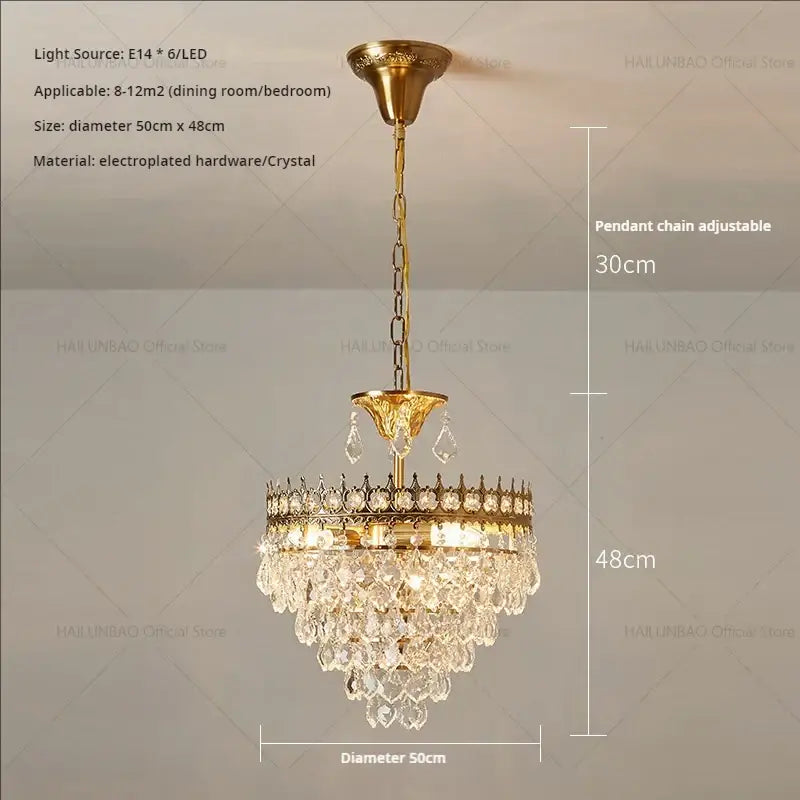 Modern golden crown crystal chandelier for dining room