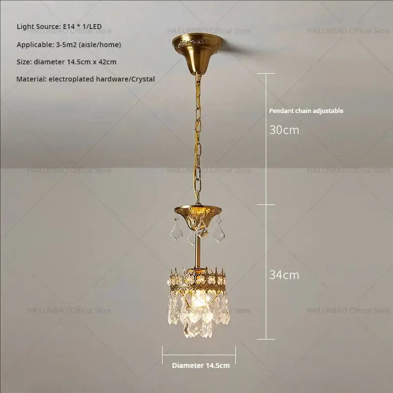 Modern golden crown crystal chandelier for dining room