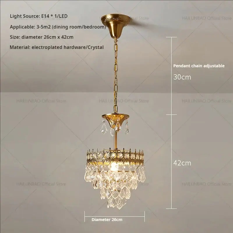 Modern golden crown crystal chandelier for dining room