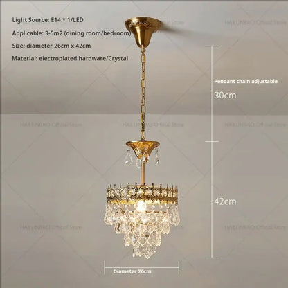 Modern golden crown crystal chandelier for dining room
