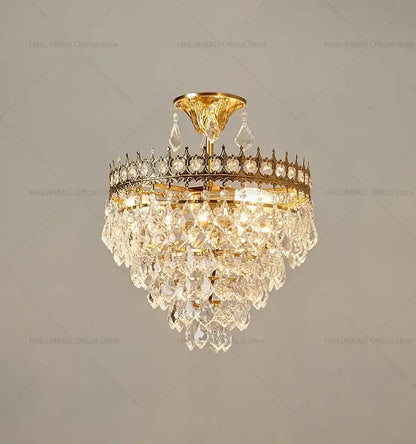 Modern golden crown crystal chandelier for dining room