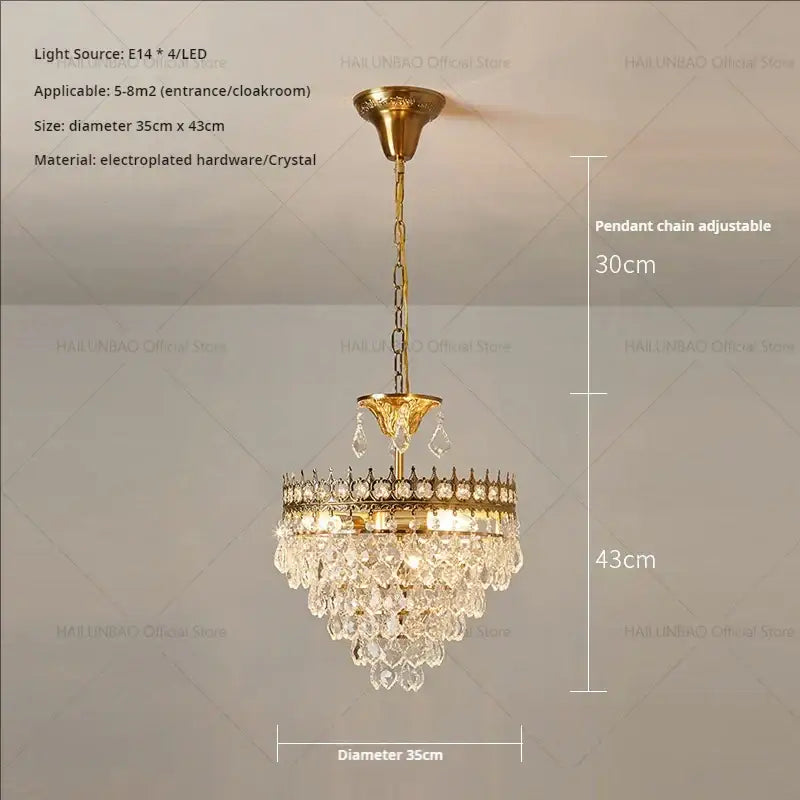 Modern golden crown crystal chandelier for dining room