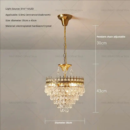 Modern golden crown crystal chandelier for dining room