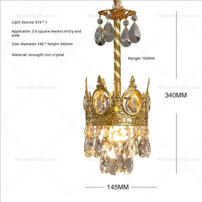 Modern golden crown crystal chandelier for dining room