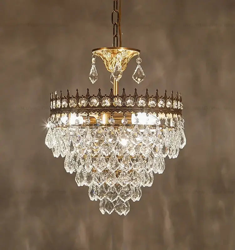 Modern golden crown crystal chandelier for dining room