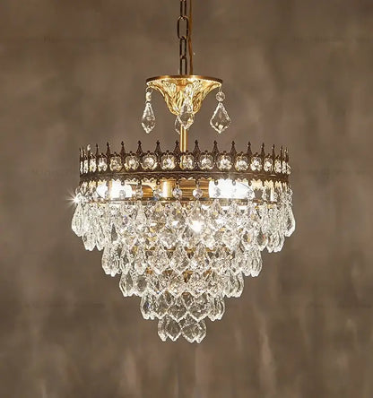 Modern golden crown crystal chandelier for dining room