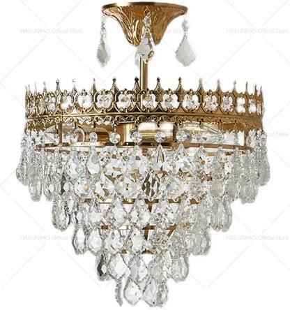 Modern golden crown crystal chandelier for dining room