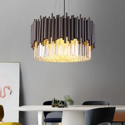 Modern black & gold crystal chandelier for bedroom