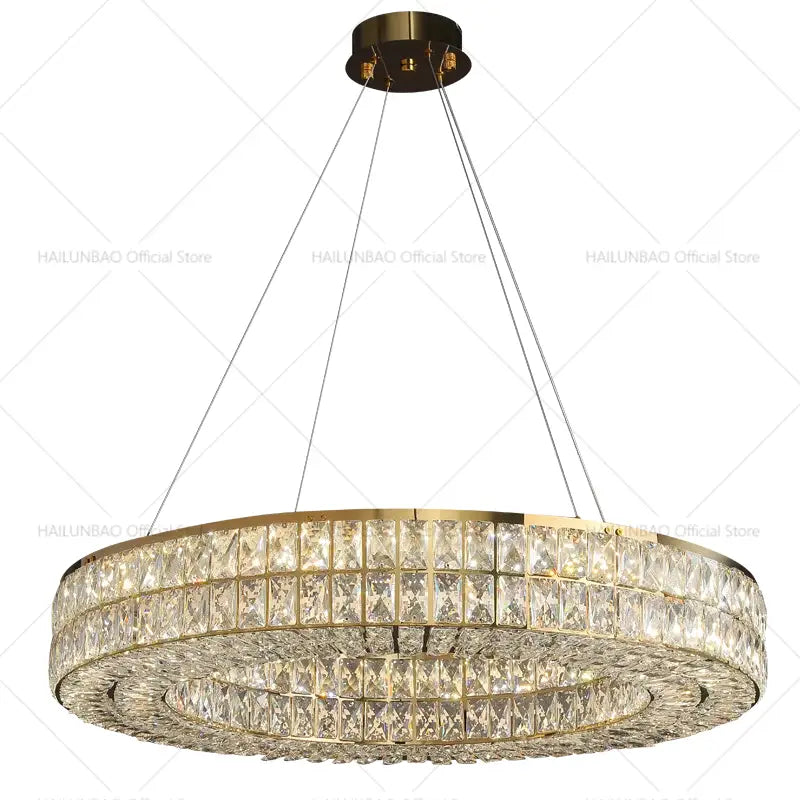 Modern luxury gold crystal chandelier for living room