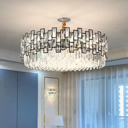 crystal chandelier gold circular light for living room