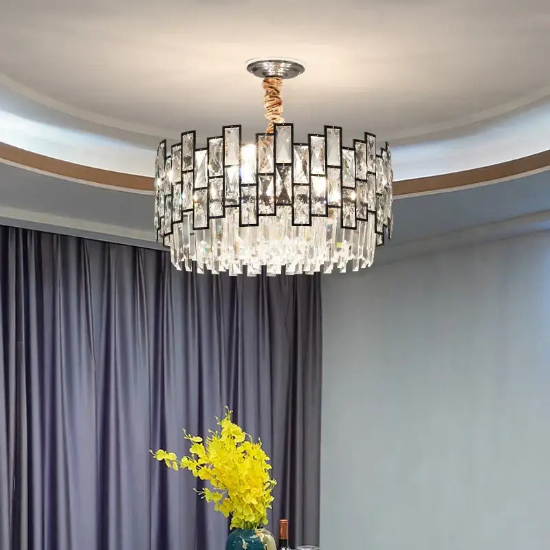 crystal chandelier gold circular light for living room