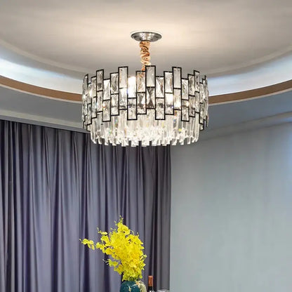 crystal chandelier gold circular light for living room