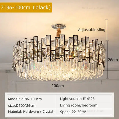 crystal chandelier gold circular light for living room