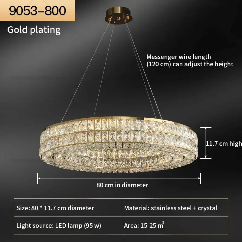 Modern luxury gold crystal chandelier for living room