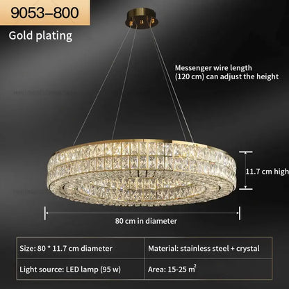 Modern luxury gold crystal chandelier for living room