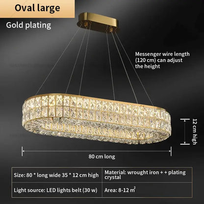 Modern luxury gold crystal chandelier for living room