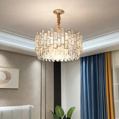 crystal chandelier gold circular light for living room
