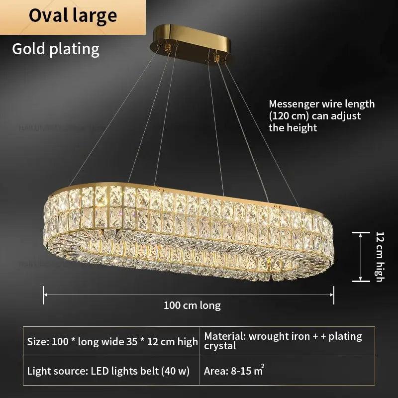 Modern luxury gold crystal chandelier for living room