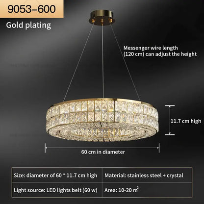 Modern luxury gold crystal chandelier for living room
