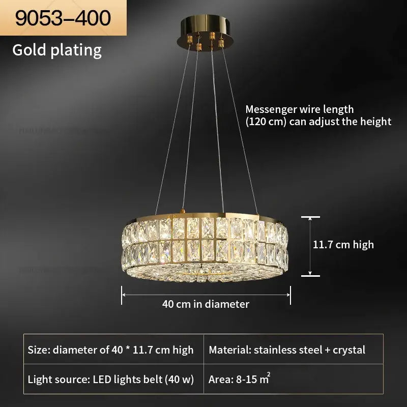 Modern luxury gold crystal chandelier for living room
