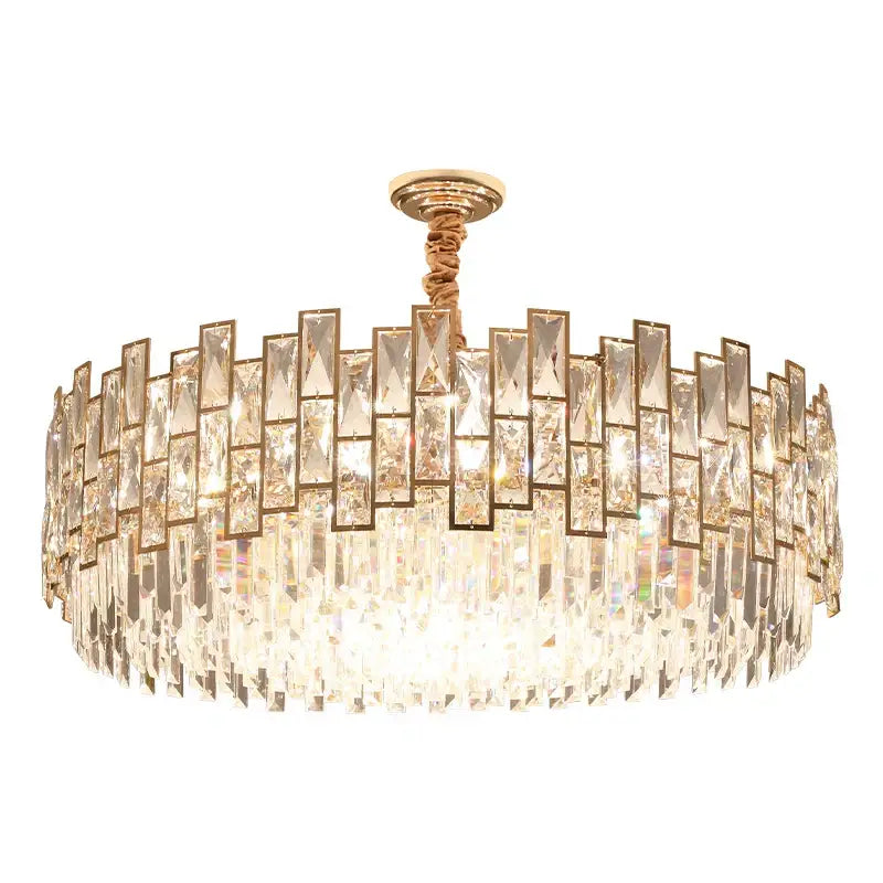 crystal chandelier gold circular light for living room