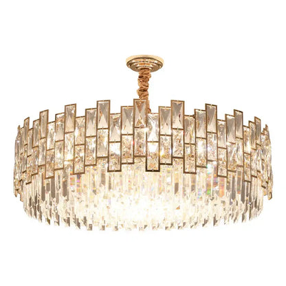 crystal chandelier gold circular light for living room