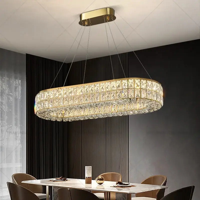 Modern luxury gold crystal chandelier for living room