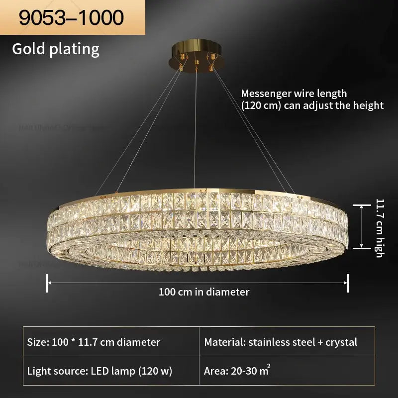 Modern luxury gold crystal chandelier for living room