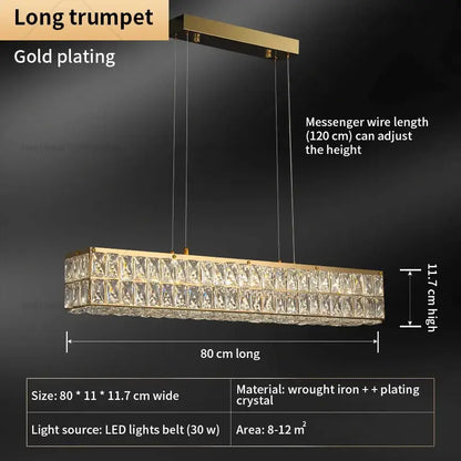 Modern luxury gold crystal chandelier for living room