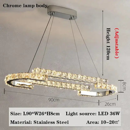 Modern double ring crystal chandelier for living room