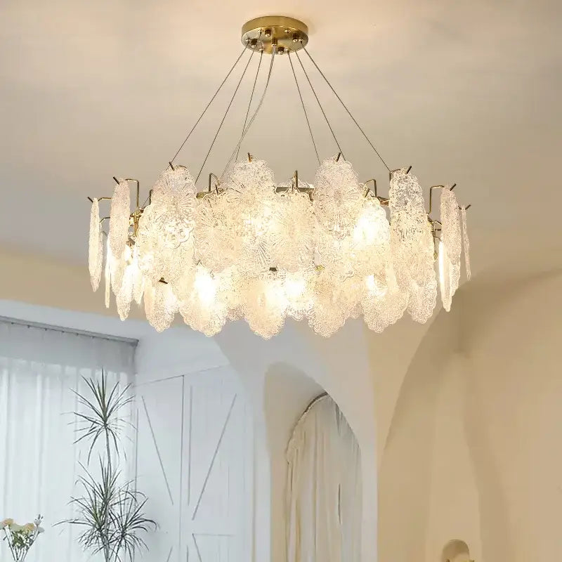 Modern white and gold crystal chandelier bedroom light