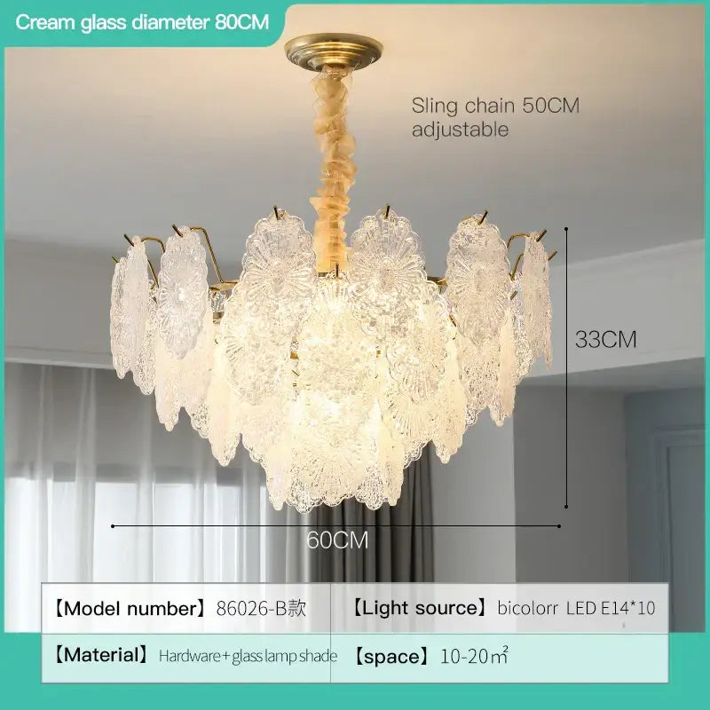 Modern white and gold crystal chandelier bedroom light