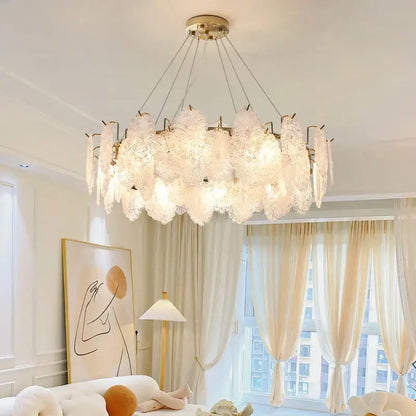Modern white and gold crystal chandelier bedroom light