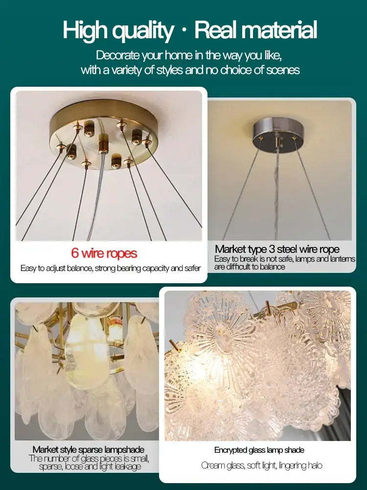 Modern white and gold crystal chandelier bedroom light