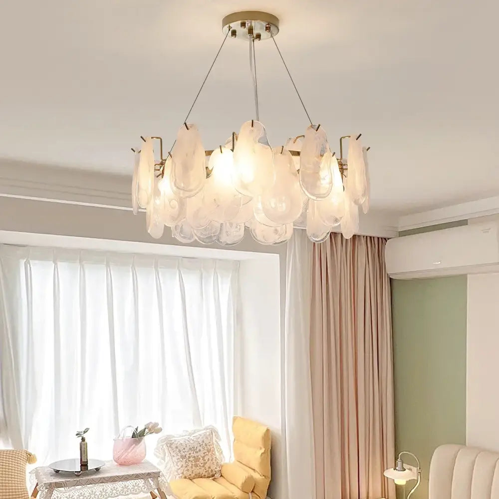 Modern white and gold crystal chandelier bedroom light