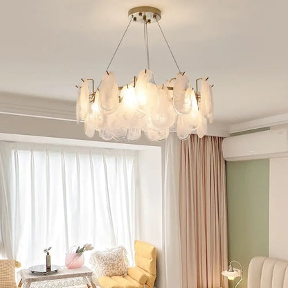 Modern white and gold crystal chandelier bedroom light