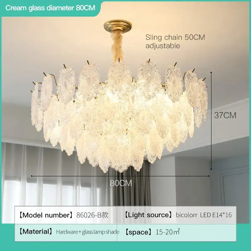 Modern white and gold crystal chandelier bedroom light