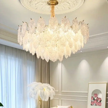 Modern white and gold crystal chandelier bedroom light