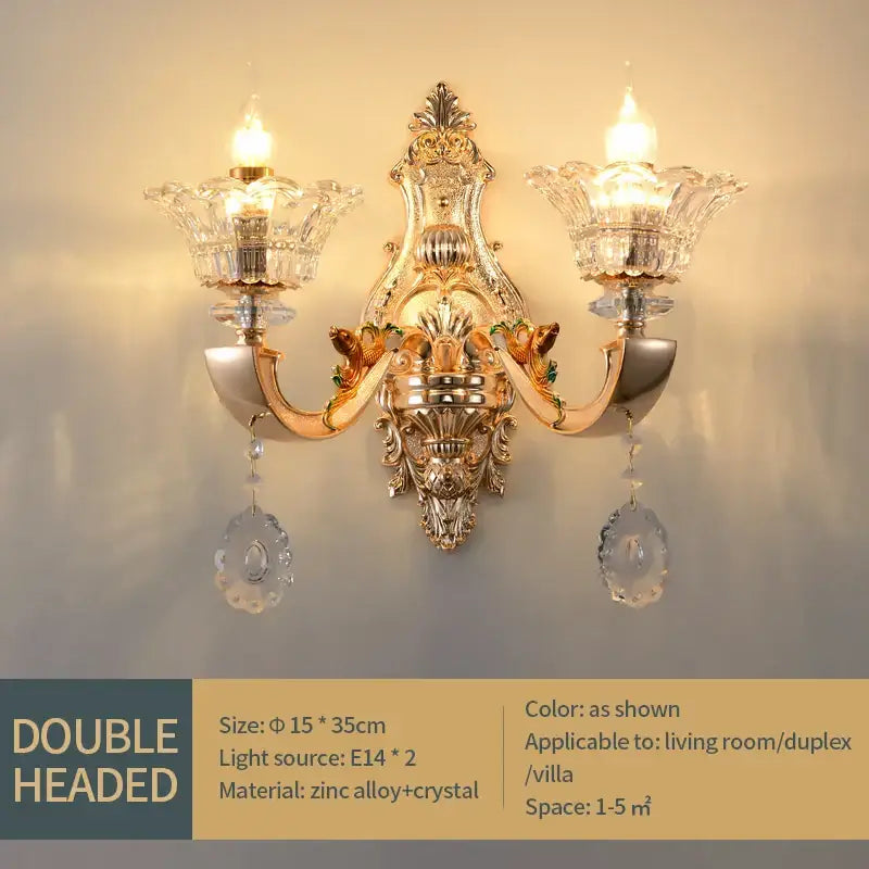 European gold crystal chandelier pendant – hotel lobby teardrop light