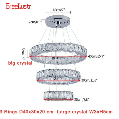 Modern chrome multi tier crystal chandelier dining room pendant light