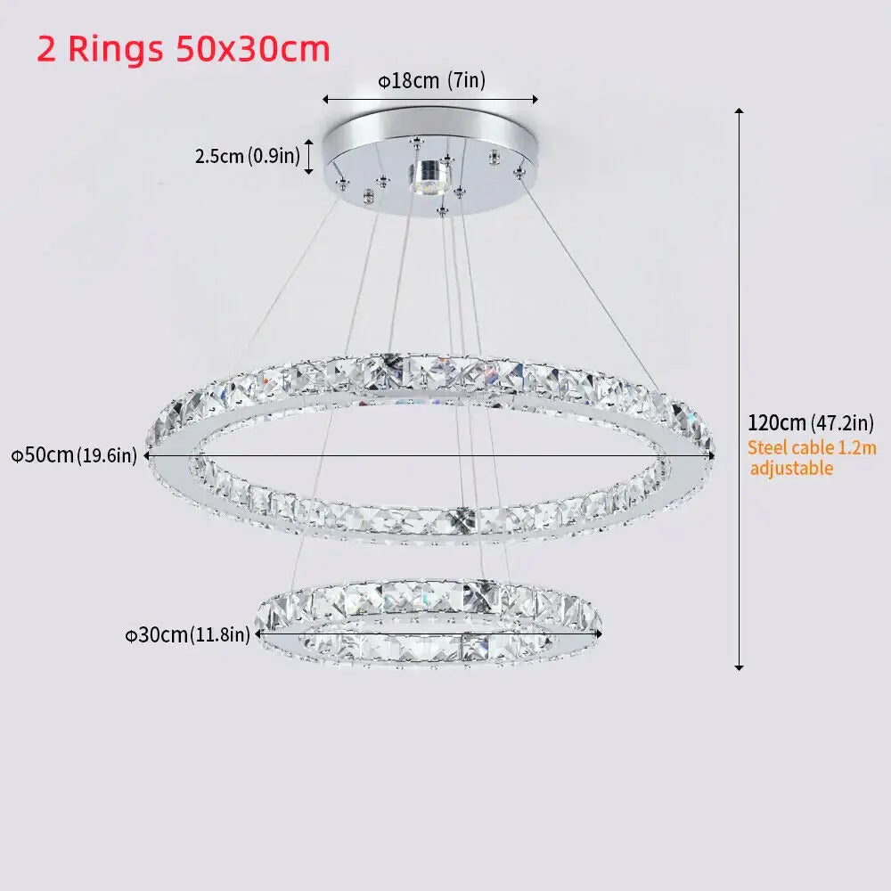 Modern chrome multi tier crystal chandelier dining room pendant light