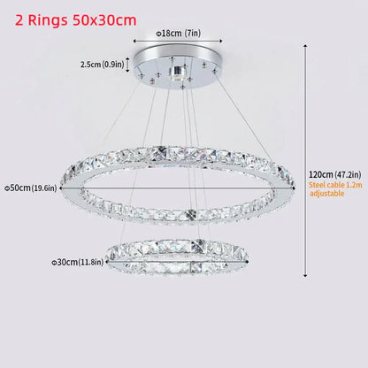 Modern chrome multi tier crystal chandelier dining room pendant light