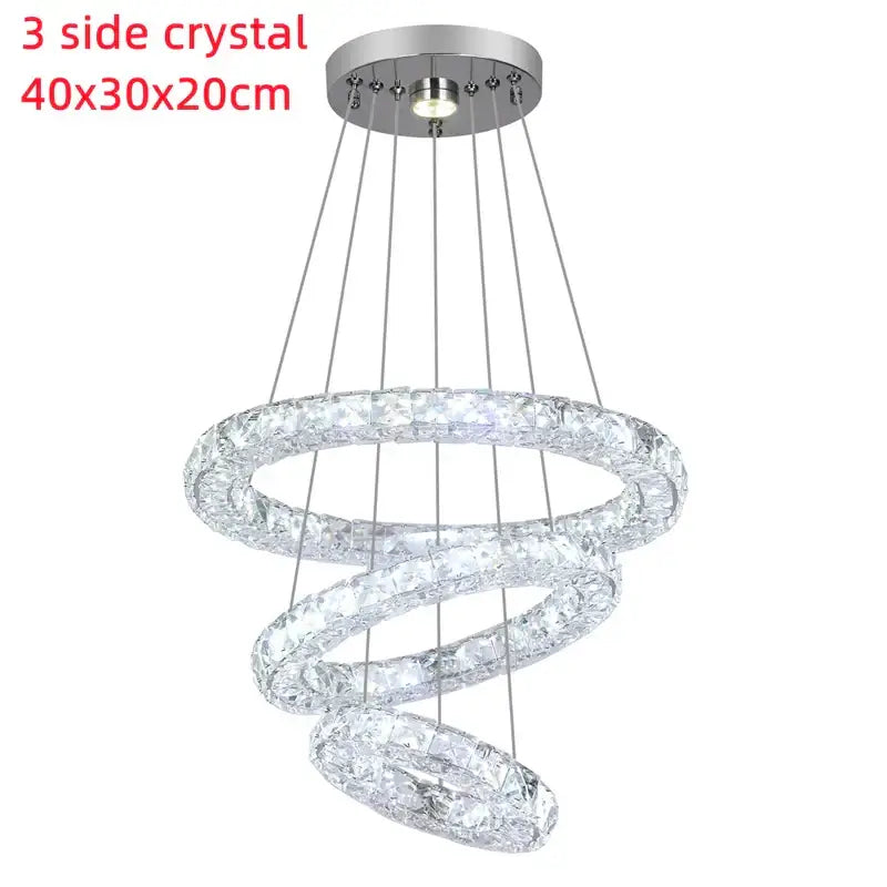 Modern chrome multi tier crystal chandelier dining room pendant light