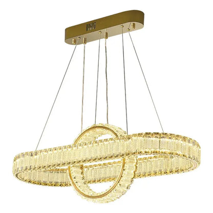 Modern gold interlocking ring crystal chandelier living room