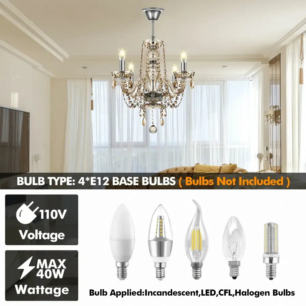 Luxury cognac gold crystal chandelier pendant light for dining room