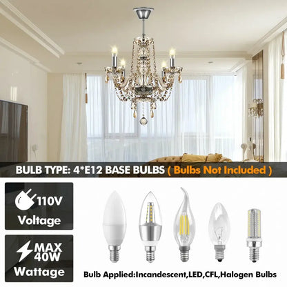 Luxury cognac gold crystal chandelier pendant light for dining room